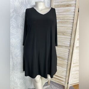 😍Black V-Neck Long Sleeve Dress plus size